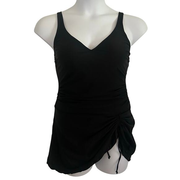 B2Prity One-Piece Swim Dress Tummy Control Wrap Adjustable Swimsuit L Large New - Picture 3 of 11